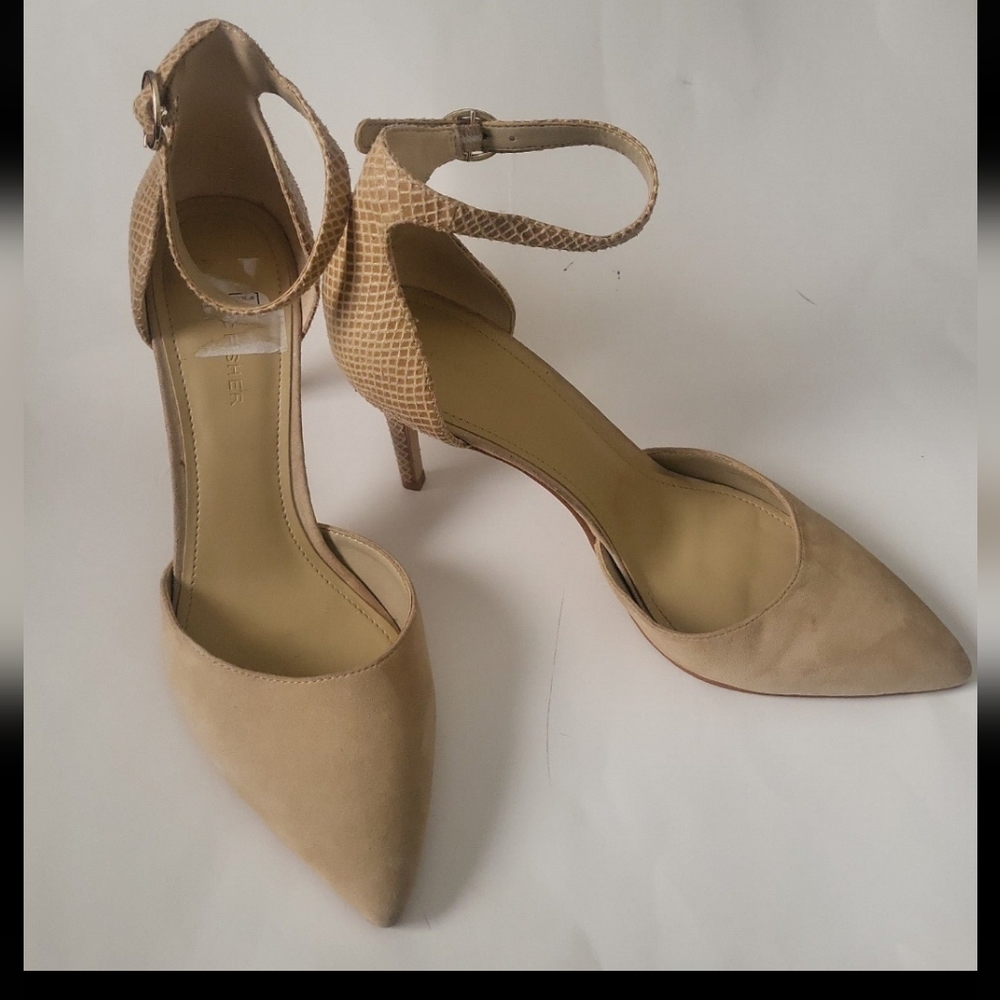 Marc Fisher women's shoes tan suede textured Daiana size 9M
